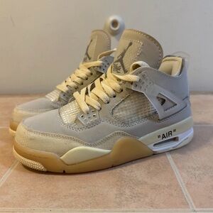 OFF-WHITE X AIR JORDAN RETRO IV SP “SAIL” CV9388-100 Size 7 In Woman’s